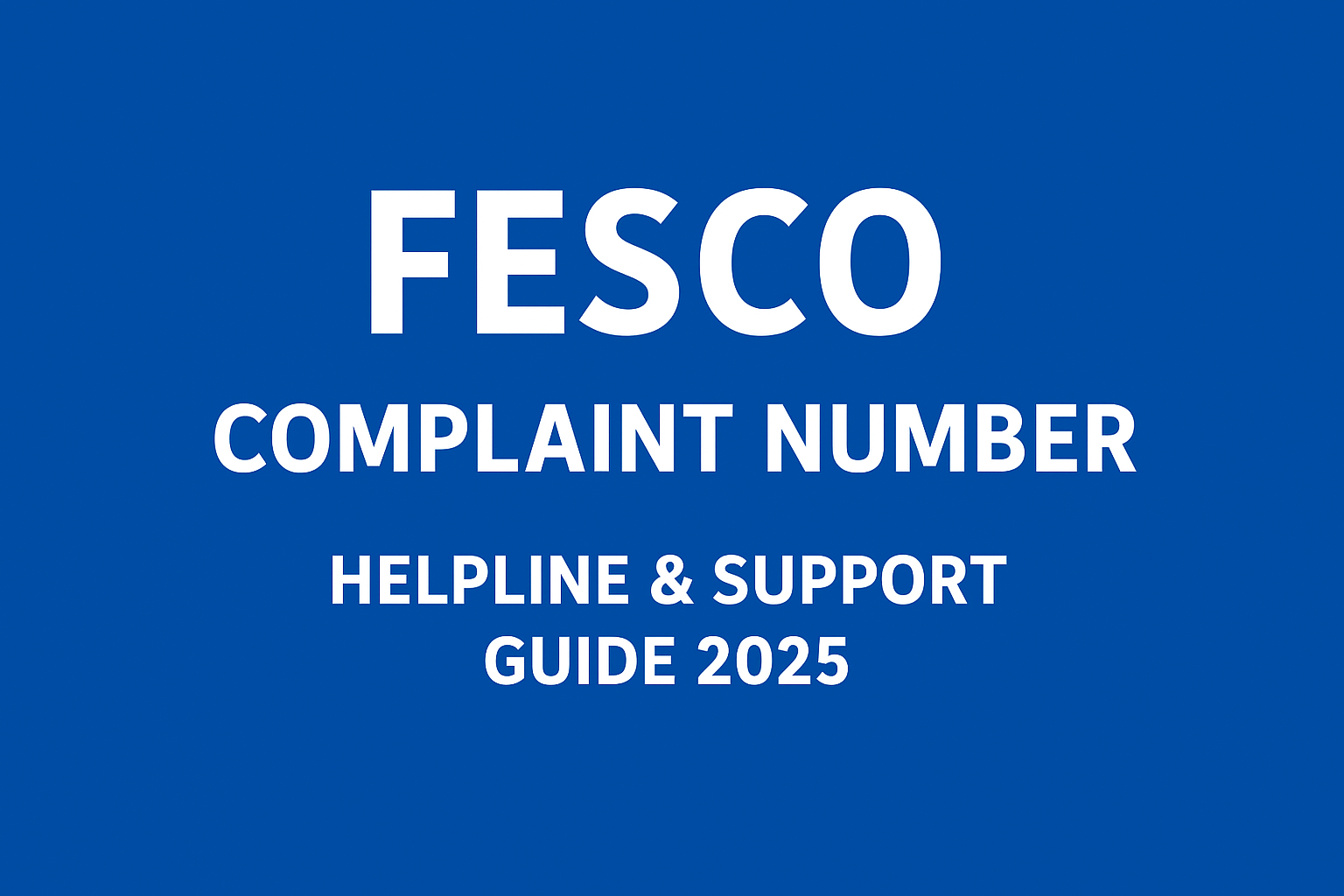 FESCO Complaint Number