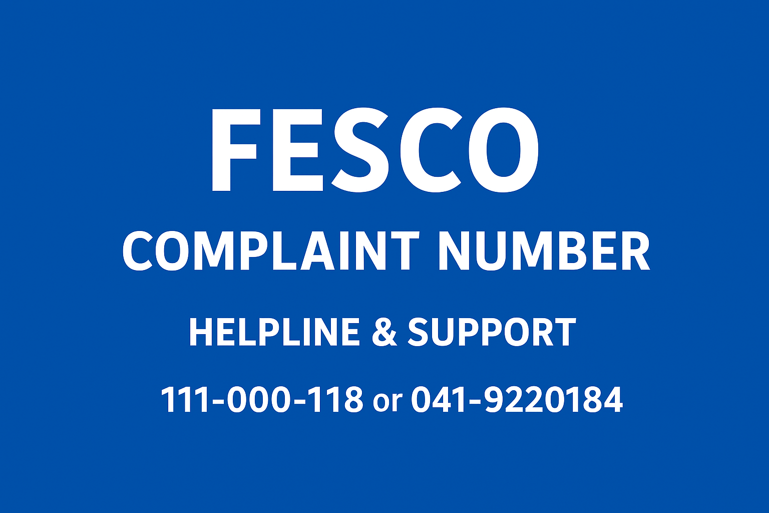 FESCO Complaint Number