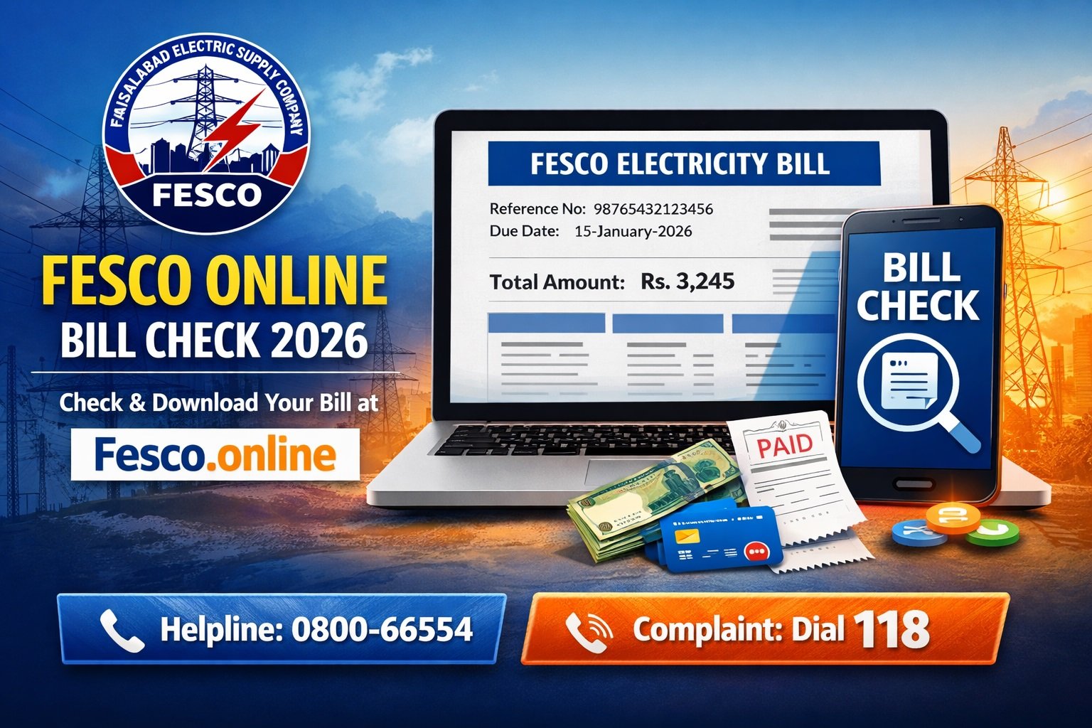 FESCO Online Bill Check 2026 – Complete Guide to Fesco.online & FESCO Helpline Number