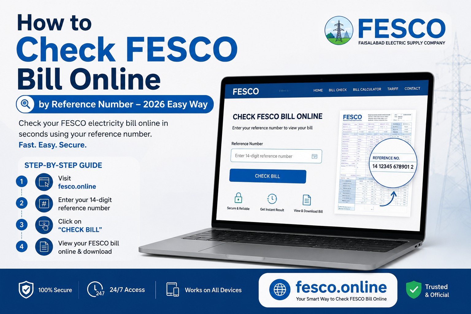 How to Check FESCO Bill Online by Reference Number – 2026 Easy Way